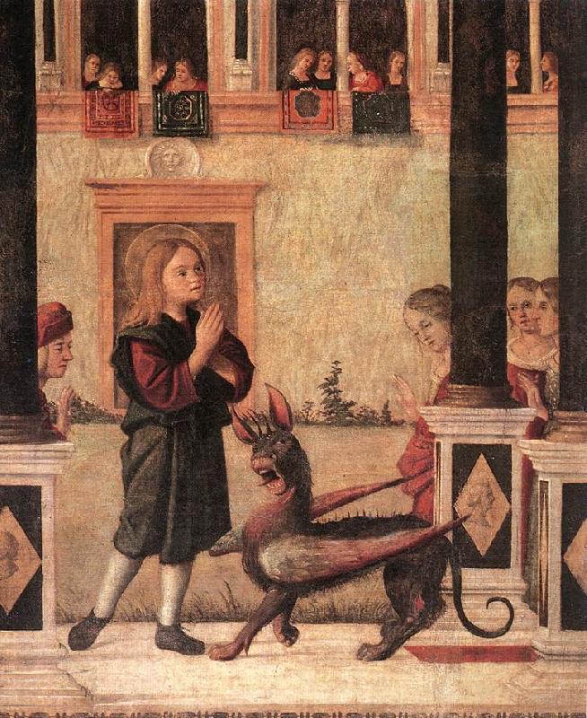 CARPACCIO, Vittore The Daughter of of Emperor Gordian is Exorcised by St Triphun (detail) dfg
